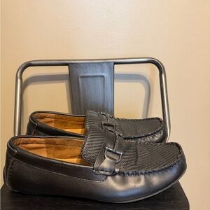 Alfani Men’s Black Bit Loafers Size 11M Textured Woven Slip On Shoes